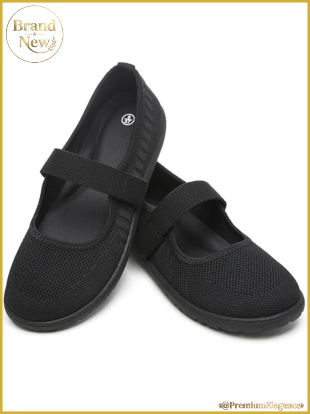 Wide Toe Box Knit Mary Jane Flats Comfortable Dress Shoes for Women